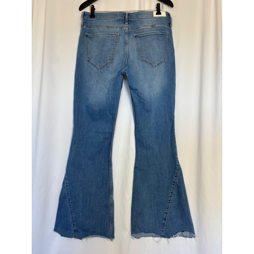 Hollister High-Rise Flare Jeans Patchwork Raw Hem Vintage Soft Stretch 15R 32x31 - Picture 13 of 13